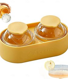 abordables -Moldes de silicona de 2 cavidades para bolas de hielo para whisky, molde redondo para cubitos de hielo, máquina para hacer esferas de hielo grandes para bourbon. &Cócteles, máquina reutilizable de