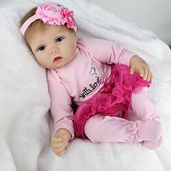 22 inch Reborn Doll Baby Girl Reborn Baby Doll lifelike Hand Made Non Toxic Lovely Simulation Cloth 3/4 Silicone Limbs and Cotton Filled Body 55cm with Clothes and Accessories for Girls' Birthday and Lightinthebox
