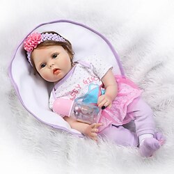 22 inch Reborn Doll Baby Reborn Baby Doll Newborn lifelike Cute Non Toxic Hand Applied Eyelashes with Clothes and Accessories for Girls' Birthday and Festival Gifts Lightinthebox