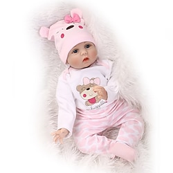 NPKCOLLECTION 22 inch Reborn Doll Newborn lifelike Non Toxic Hand Applied Eyelashes Artificial Implantation Blue Eyes with Clothes and Accessories for Girls' Birthday and Festival Gifts / Floppy Head Lightinthebox