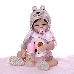 20 inch Reborn Doll Baby Girl Gift Hand Made Artificial Implantation Brown Eyes Full Body Silicone Silica Gel Vinyl with Clothes and Accessories for Girls' Birthday and Festival Gifts Lightinthebox