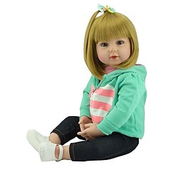 20 inch Reborn Doll Baby Baby Girl Gift Hand Made Artificial Implantation Blue Eyes Cloth 3/4 Silicone Limbs and Cotton Filled Body with Clothes and Accessories for Girls' Birthday and Festival Gifts Lightinthebox