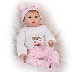 22 inch Reborn Doll Baby Girl Reborn Baby Doll Gift Lovely Full Body Silicone with Clothes and Accessories for Girls' Birthday and Festival Gifts / Festive Lightinthebox