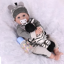 NPK DOLL 22 inch Reborn Doll Reborn Toddler Doll Baby Boy Baby Girl lifelike Gift 3/4 Silicone Limbs and Cotton Filled Body with Clothes and Accessories for Girls' Birthday and Festival Gifts Lightinthebox