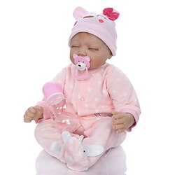 KEIUMI 22 inch Reborn Doll Baby Toddler Toy Reborn Toddler Doll Baby Girl Gift Cute Lovely Parent-Child Interaction Tipped and Sealed Nails 3/4 Silicone Limbs and Cotton Filled Body 22D65-C36-H94 Lightinthebox