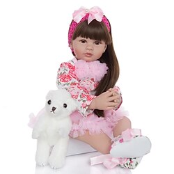 KEIUMI 24 inch Reborn Doll Baby Toddler Toy Reborn Toddler Doll Baby Girl Gift Cute Lovely Parent-Child Interaction Tipped and Sealed Nails Half Silicone and Cloth Body 24D01-C172-S20-H70-T19 with Lightinthebox