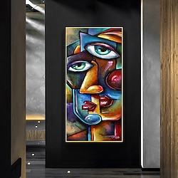 Light in the box groot formaat olieverfschilderij 100% handgemaakte handgeschilderde kunst aan de muur op canvas menselijk gezicht abstract portret picasso stijl huisdecoratie decor opgerold canvas geen frame niet