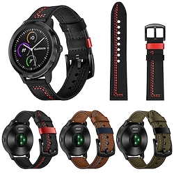 Watch Band for Garmin Forerunner 255 / Vivoactive 4 / Venu 2 PU Leather Replacement  Strap 22mm Metal Clasp Adjustable Wristband