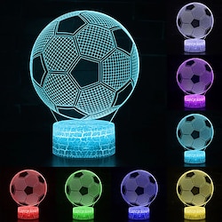 Light in the box voetbal cadeau voetbal 3d nachtlampje voor kinderen 16 kleuren veranderen optische illusie lampen met afstandsbediening verjaardagscadeautjes voor sport fan jongens meisjes en volwassen