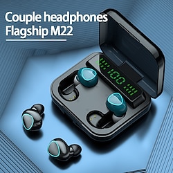 M22 True Wireless Headphones TWS Earbuds Bluetooth5.0 Ergonomic Design Stereo Deep Bass for Apple Samsung Huawei Xiaomi MI  Everyday Use Traveling Outdoor Mobile Phone