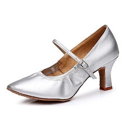 Light in the box Dames Ballroom schoenen Moderne dansschoenen Voor Binnen Professioneel Wals Hakken Effen kleur Gesp Zilver Zwart Wit