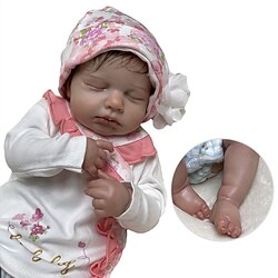 19 inch Reborn Baby Doll Baby Girl Reborn Baby Doll Loulou Gift Lovely Birthday Artificial Implantation Brown Eyes Cotton Cloth with Clothes and Accessories for Girls' Birthday and Festival Gifts Lightinthebox