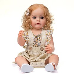 22 inch Reborn Toddler Doll Baby Girl Newborn lifelike Lovely Full Body Silicone with Clothes and Accessories for Girls' Birthday and Festival Gifts / Festive Lightinthebox