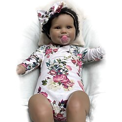 22 inch Reborn Baby Doll Baby Girl Reborn Baby Doll Levi Newborn Gift Cute Lovely Artificial Implantation Brown Eyes Cotton Cloth with Clothes and Accessories for Girls' Birthday and Festival Gifts Lightinthebox