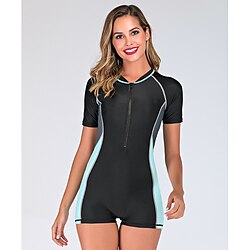 Dames Duikskin pak Zwempak Spandex Romper Badpak UV-zonbescherming UPF50 Ademend Rekbaar Korte mouw 