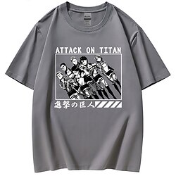 geinspireerd door Aanval op Titan Eren Yeager LeviAckerman T-Shirt Anime 100% Polyester Anime Haraj