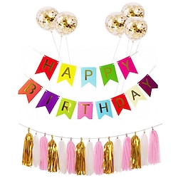 1 set gelukkige verjaardag brief banner rose gouden confetti ballonnen baby shower verjaardagsfeestj