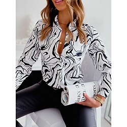 Dames Bloemen Thema Blouse Overhemd Paisley nappi Afdrukken Overhemdkraag Casual Streetwear Tops bla