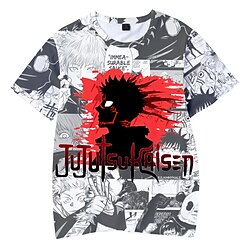 geinspireerd door Jujutsu Kaisen Yuji Itadori Ryomen Sukuna T-Shirt Anime 100% Polyester Anime 3D Ha