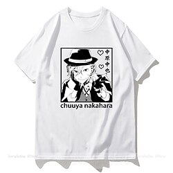 geinspireerd door Bungo Zwerfhonden Osamu Dazai T-Shirt Anime 100% Polyester Anime Harajuku Grafisch