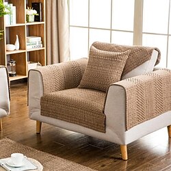Image of divano coprisedile divano fodera cotone lino per poltrona componibile divano a due posti 4 o 3 posti l forma solido morbido resistente lavabile Lightinthebox