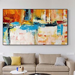 handgemaltes ölgemälde horizontale version hängende malerei wohnzimmer sofa hintergrund wanddekoration malerei orange wandbild miniinthebox