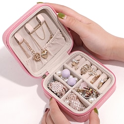 Image of mini portagioie da viaggio portagioie piccolo portagioie portatile display ogranizer custodia gioielli per anelli orecchini collana braccialetto regalo per donne ragazze Lightinthebox