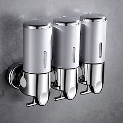 Image of distributore di sapone per doccia, dispenser per pompa doccia da bagno 3 in 1 a parete per sapone shampoo gel doccia (3 500 ml) Lightinthebox