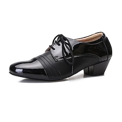 Light in the box Voor heren Latin schoenen Ballroom schoenen Moderne dansschoenen Line dance Professioneel Ballroomdansen Wals Loafers van imitatieleer Feestcollecties Modieus Gesplitst Dikke hak Gesloten teen Veters