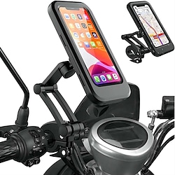 Waterproof Bike Phone Mount Cell Phone Holder for Motorcycle - Bike Handlebars 360 Adjustable Universal Motorcycle Phone Mount Bike Phone Holder with TPU Touch-Screen