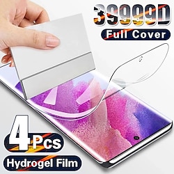 [4 Pack] Screen Protector For Samsung S24 Ultra Plus S23 S22 S21 S20 Plus Ultra S10 S10 Plus Note 20 Ultra 10 Plus TPU Hydrogel 9H Hardness Self-healing Anti-Fingerprint High Definition Explosion