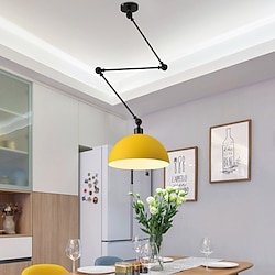 Light in the box led hanglamp macaron paal tuimelaar kroonluchter 30 cm 3000k e27 1-lichts moderne lange arm schijnwerper hanglamp bar loft restaurant (lamp inbegrepen)