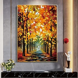 Light in the box handgemaakt handgeschilderd olieverfschilderij muur modern abstract herfst landschap schilderij pattle mes kunst canvas schilderij woondecoratie decor opgerold canvas geen frame niet uitgerekt