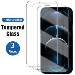 3 Pack Screen Protector For Apple iPhone 16 iPhone 15 Pro Max Plus iPhone 14 13 12 11 Pro Max Mini X XR XS Max 8 7 Plus Tempered Glass 9H Hardness Anti-Fingerprint High Definition Ultra Thin 3D Touch