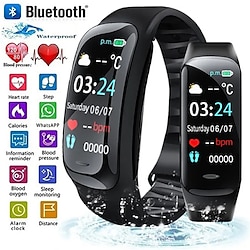 C1plus Smart Watch 0.96 inch Smartwatch Fitness Running Watch Bluetooth Temperature Monitoring Pedometer Call Reminder Compatible with Android iOS Women Men Waterproof Long Standby Media Control IP 67