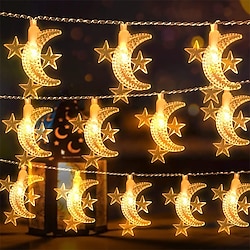 ramadan eid lichtslingers ster maan mubarak 3m 20leds/6m 40leds led lichtslingers ramadan kareem decoratie voor thuis 2023 islamitische moslim festival feestartikelen Lightinthebox