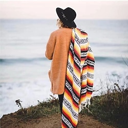 Image of coperta in stile messicano coperta con nappe geometriche coperta da spiaggia coperta da picnic coperta da picnic tessuta coperta da casa Lightinthebox