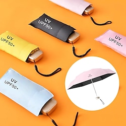 Image of mini ombrellone parasole anti uv parasole portatile leggero da donna ombrellone da uomo per ombrelli da viaggio impermeabili Lightinthebox