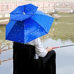Image of cappello ombrello da pesca a doppio strato antivento e resistente ai raggi UV con ombrello parasole pieghevole ombrello parasole cappello ombrello Lightinthebox