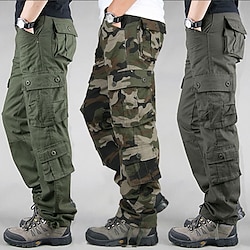 Light in the box Voor heren Cargohosen Cargo-broek Tactische broek Broek Tactisch Meerdere zakken Camouflage Kleur Voor buiten Sport Volledige lengte Werk Sport Katoen Sport Sport Buiten Grijs Groen Camouflage zwart