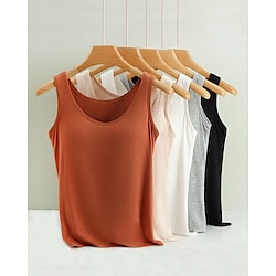 Light in the box Dames Singlet Casual Basic Mouwloos Ronde hals Zwart