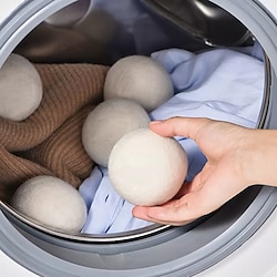 Image of Palle riutilizzabili per asciugatrice in lana, ammorbidente per il bucato, kit di palline per asciugatrice in pile, utili accessori per lavatrice Lightinthebox
