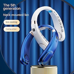 Portable Leafless Neck Fan – Quiet Mini Sports Fan with Strong Wind, USB Rechargeable for Outdoor Activities