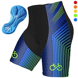 Voor heren Wielrenshorts Fietsen Gewatteerde shorts Kleding Onderlichaam Bergracen Wegwielrennen Sport Grafisch Meetkundig 3D-pad Ademend Sneldrogend Vochtregelerend Geel Blauw Polyester Spandex Lightinthebox