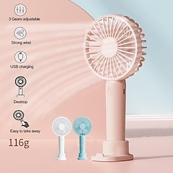 3-Speed Portable Handheld Mini Fan – USB Rechargeable Personal Fan with 1200mAh Battery for Indoor and Outdoor Use