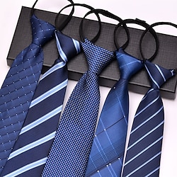 Image of Per uomo Cravatte Cravatta con zip Cravatte da uomo Cravatta con cerniera Regolabile Con fiocco A pois Liscio A strisce Matrimonio Compleanno Lightinthebox