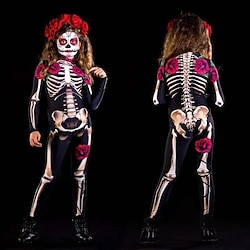 Image of scheletro/teschio cosplay costume costume del partito per bambini ragazzi ragazze un pezzo festa di prestazione halloween carnevale travestimento facile costumi di halloween martedì grasso Lightinthebox