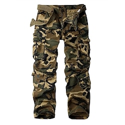 Light in the box Voor heren Cargohosen Werkbroeken Parachute broek Zak Meerdere zakken Hoogte stijging Effen Draagbaar Voor buiten Volledige lengte Buiten Casual Streetwear Klassiek Ruim Passend Gele camouflage