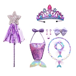 Crown Headband South Korean Headwear Mermaid Crown Water Diamond Children's Jewelry Princess Crown Festival Headband  for 4-6 years old girls