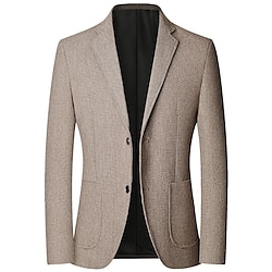 Light in the box Voor heren Blazer Bruiloft liiketoiminta Cocktailparty Klassiek Tijdloos Lente Herfst Effen Kleur Formele Stijl Enkele knoopsluiting twee knopen Blazer Wijn Donker Blauw Donker Koffie Aquamarijn